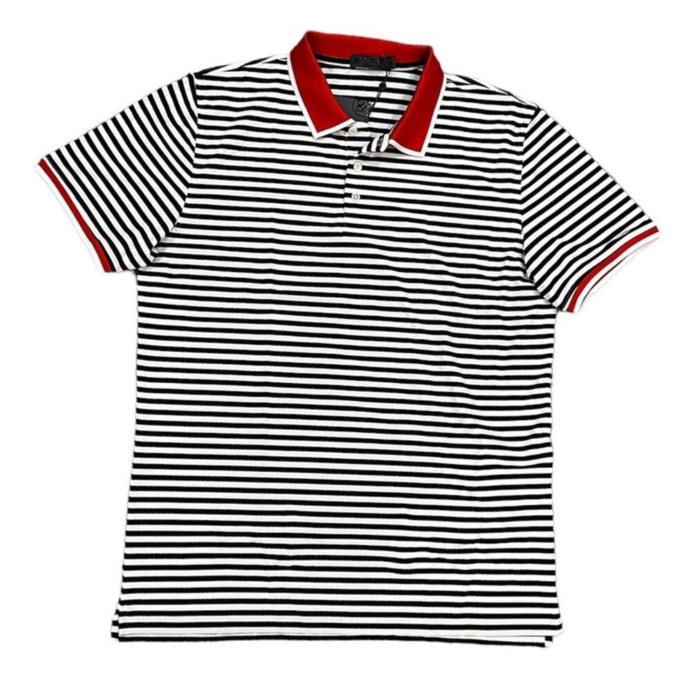 NEW G/Fore G4 Men's Perforated Striped Golf Tech Jersey Slim Fit Polo XL USA